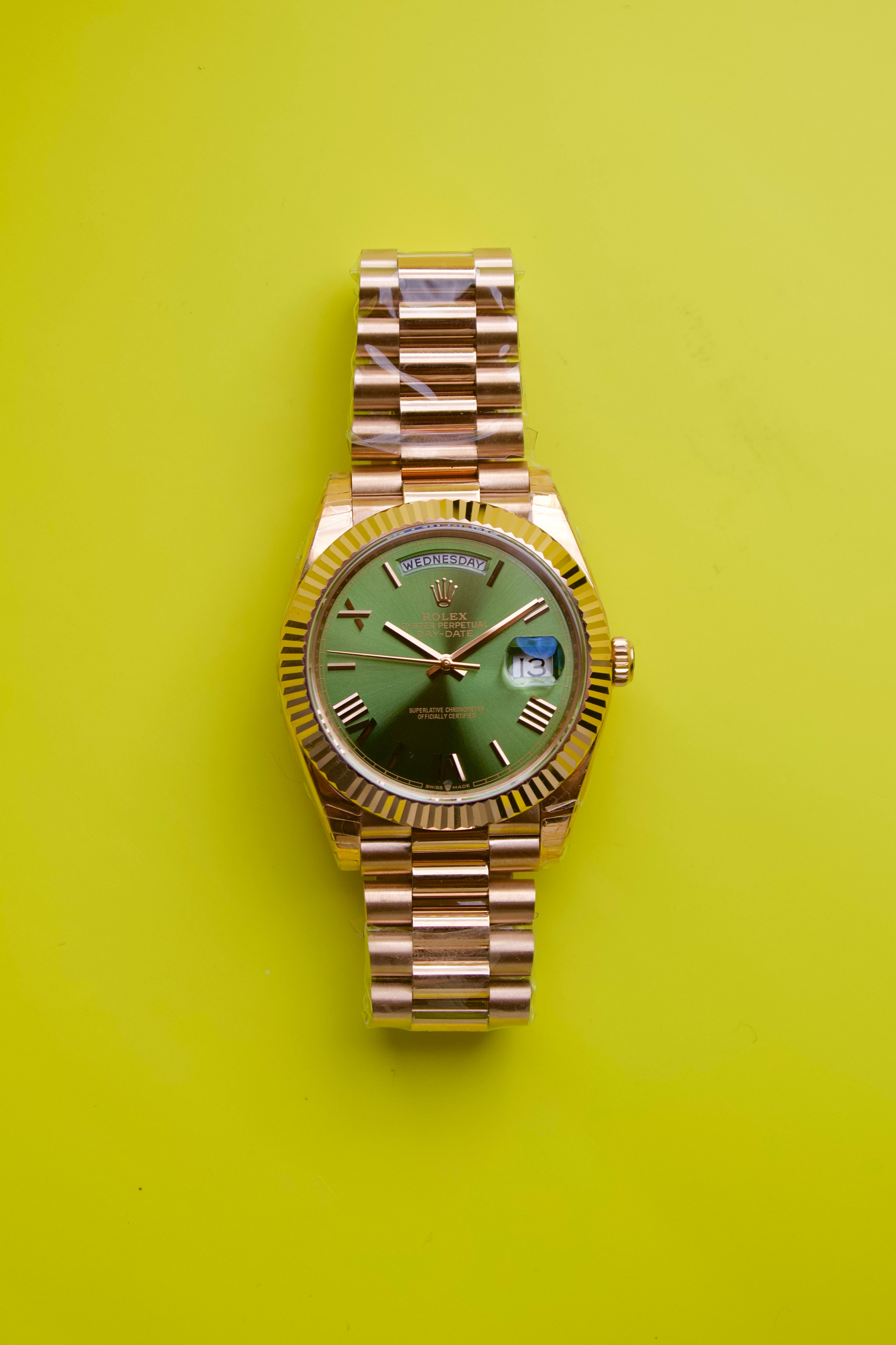 ROLEX OYSTER PERPETUAL DAY-DATE WITH OLIVE GREEN DIAL