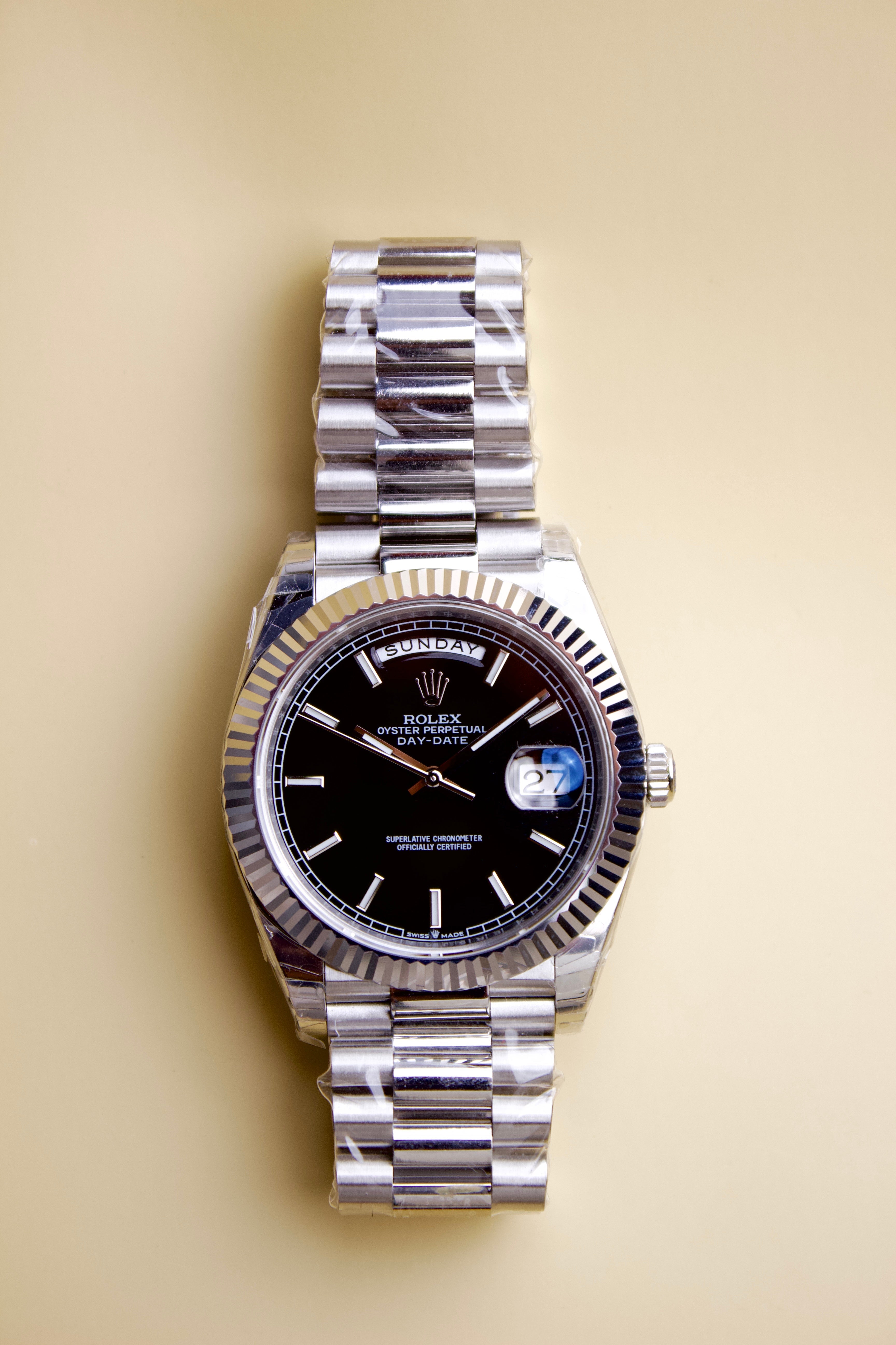ROLEX OYSTER PERPETUAL DAY-DATE WITH BLACK DIAL