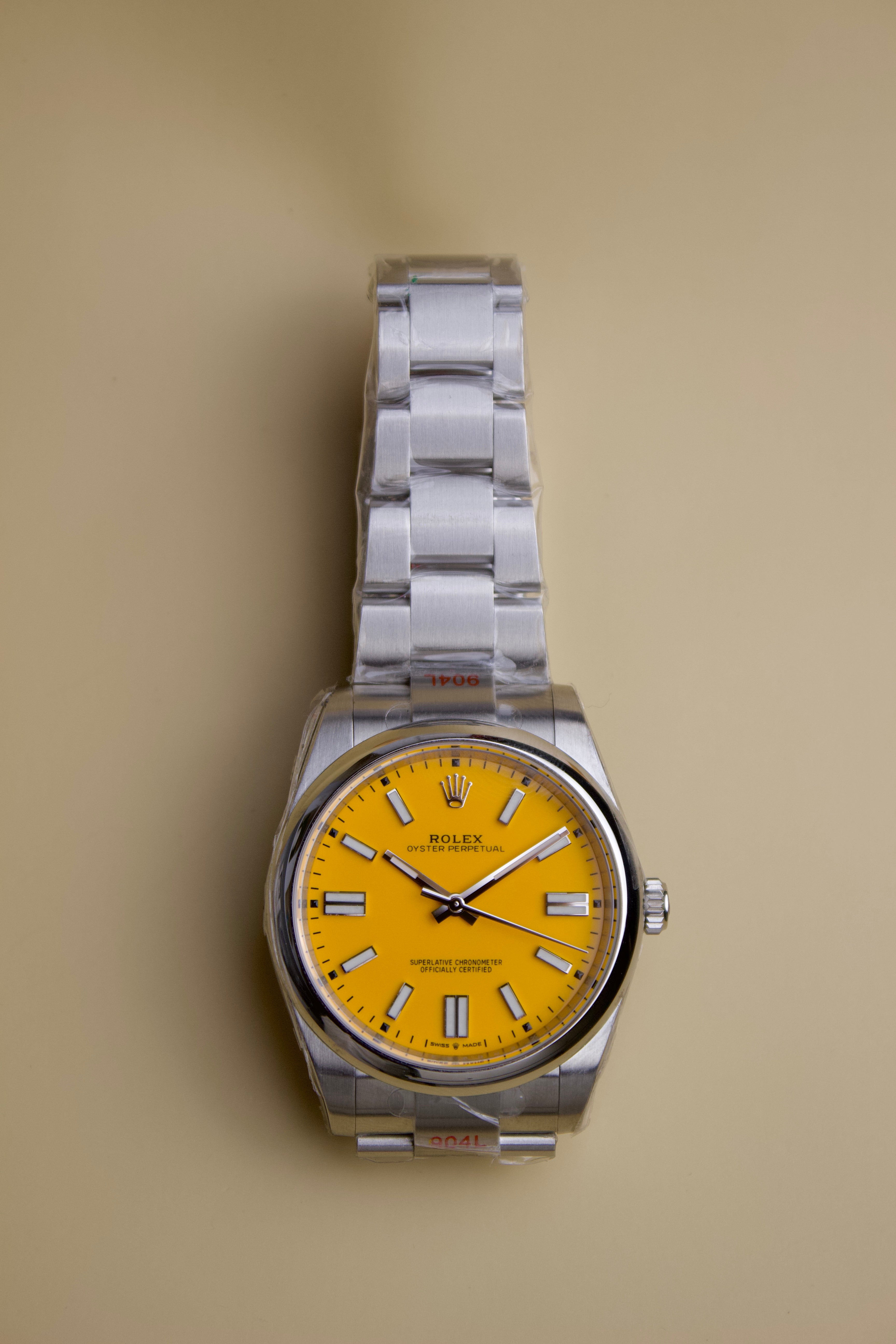 ROLEX OYSTER PERPETUAL TIFFANY YELLOW DIAL