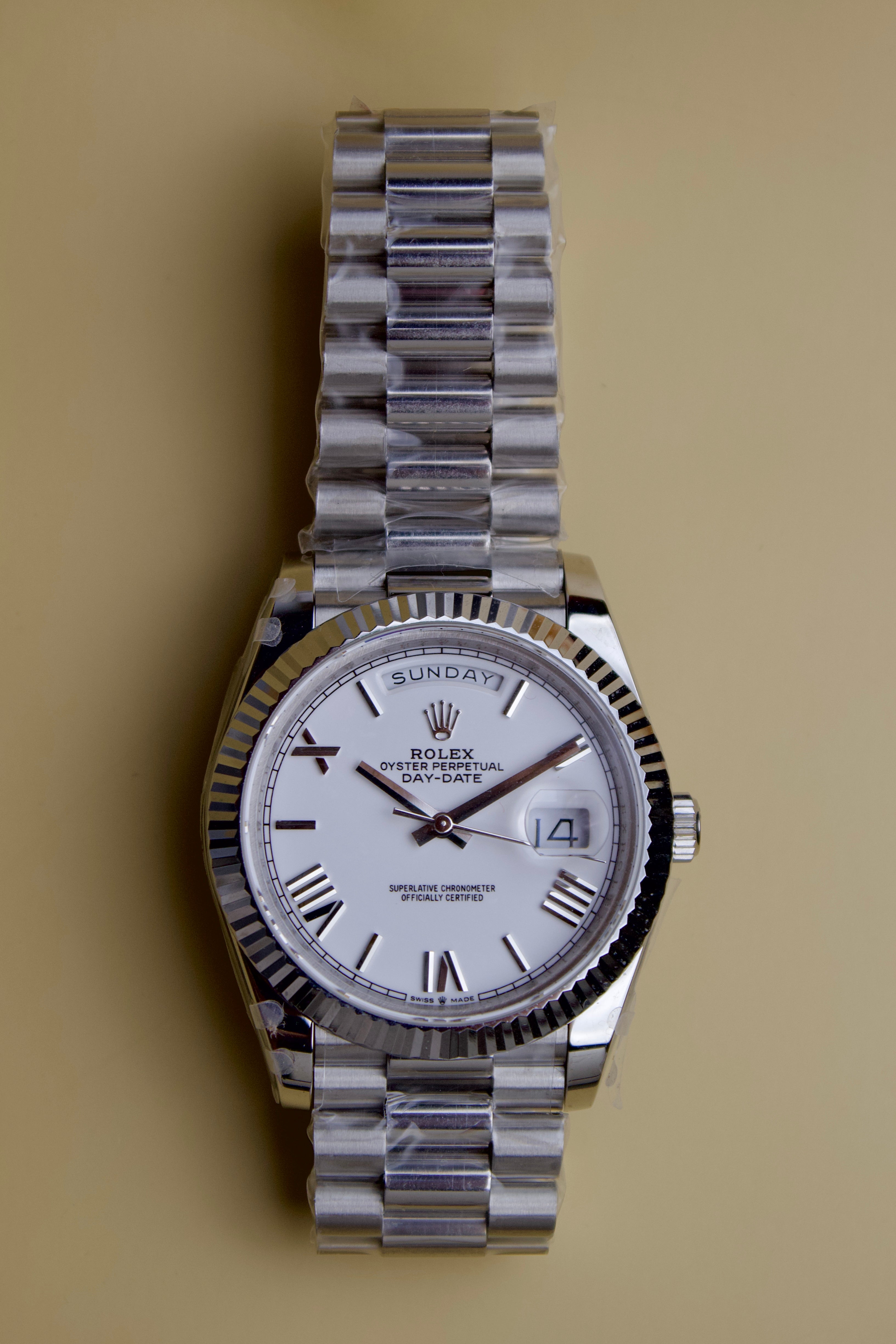 ROLEX OYSTER PERPETUAL DAY-DATE WHITE DIAL