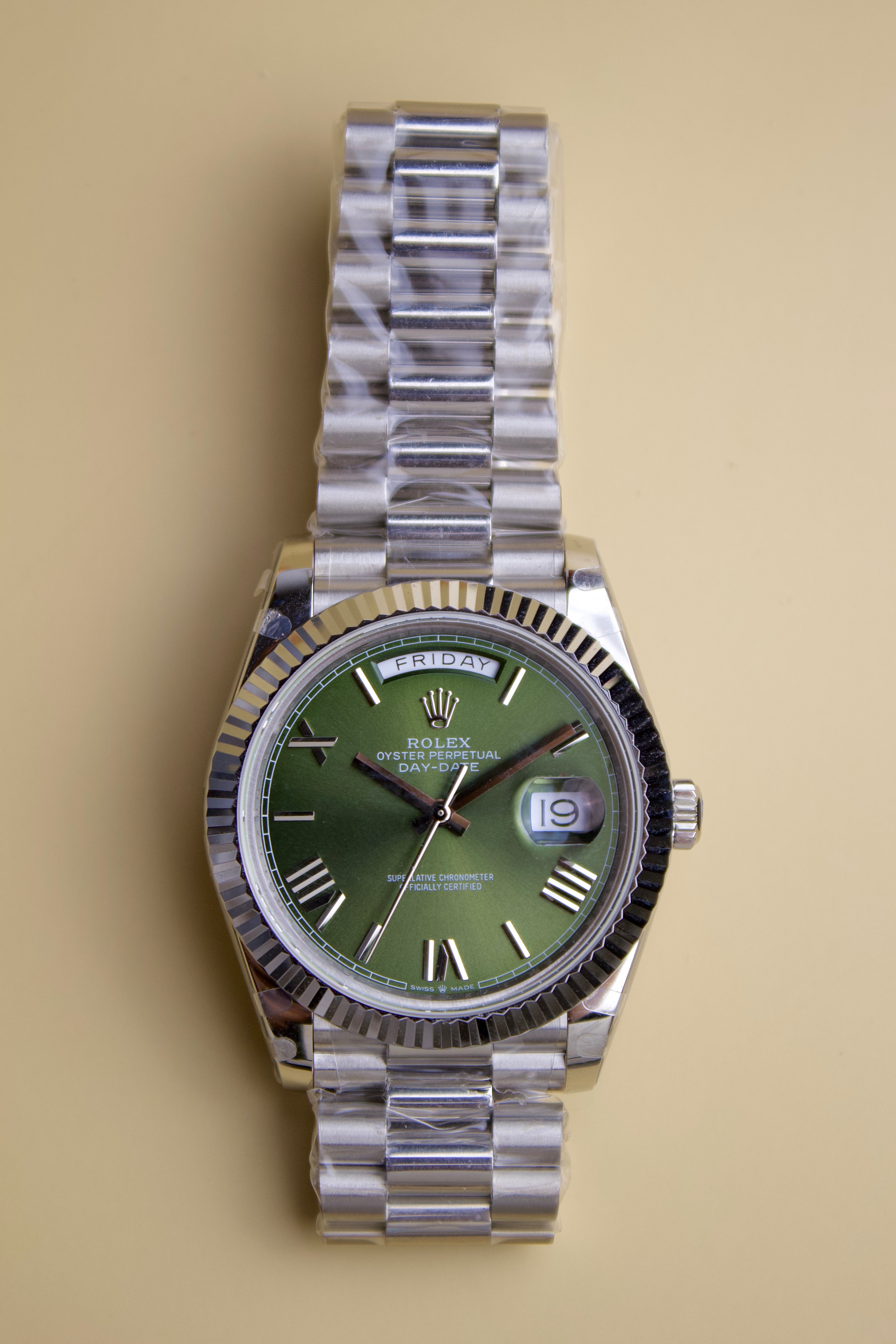 ROLEX DAY-DATE OLIVE GREEN DIAL