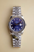 ROLEX DATEJUST BRIGHT BLUE DIAMOND DIAL CLEAN F