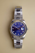 ROLEX DATEJUST 41 BRIGHT BLUE DIAL WITH DIAMONDS