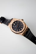 AUDEMARS PIGUET ROYAL OAK SELF-WINDING ROSE GOLD BLACK DIAL