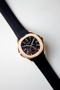 PATEK PHILIPPE AQUANAUT TRAVEL TIME WITH BROWN DIAL