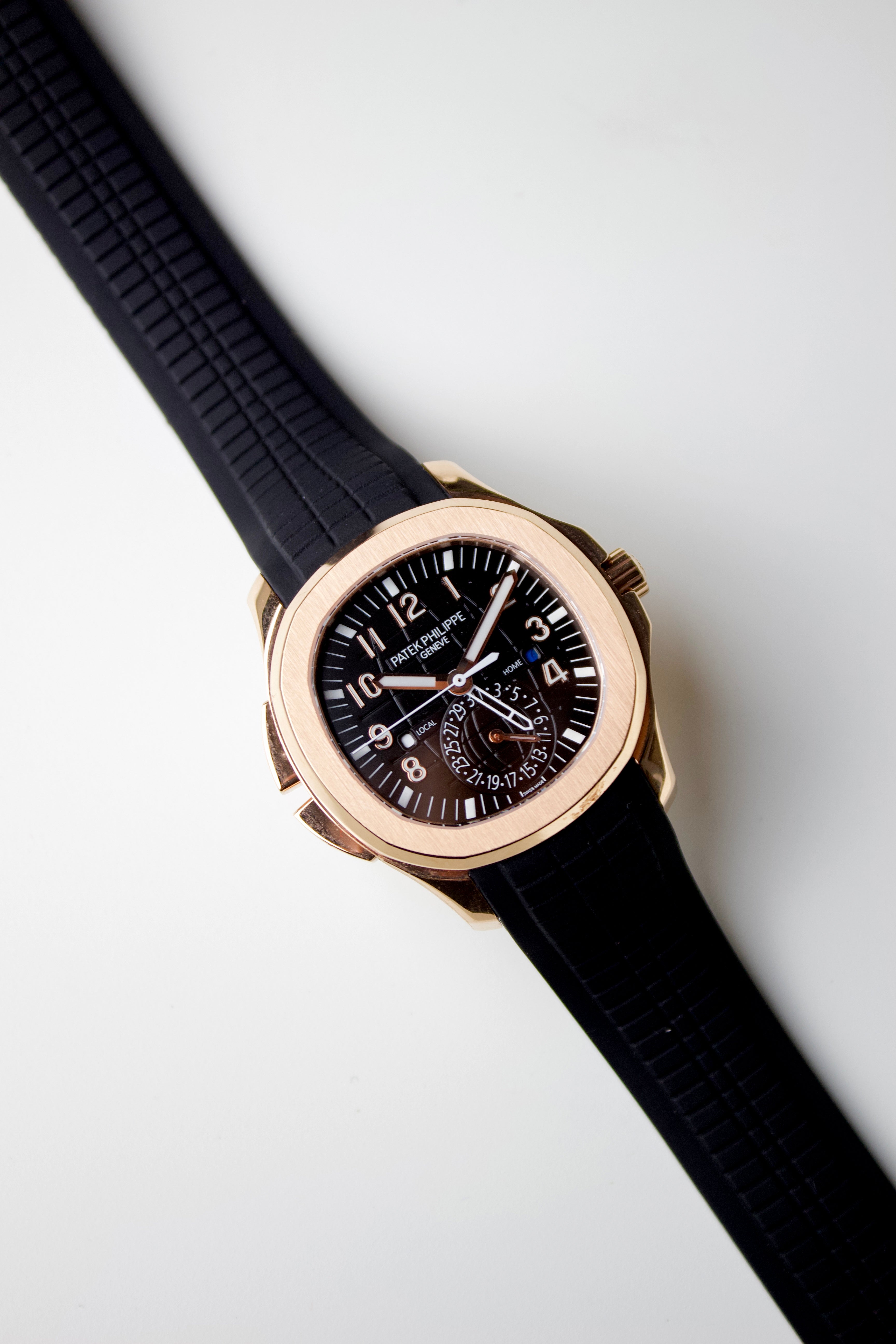 PATEK PHILIPPE AQUANAUT TRAVEL TIME WITH BROWN DIAL