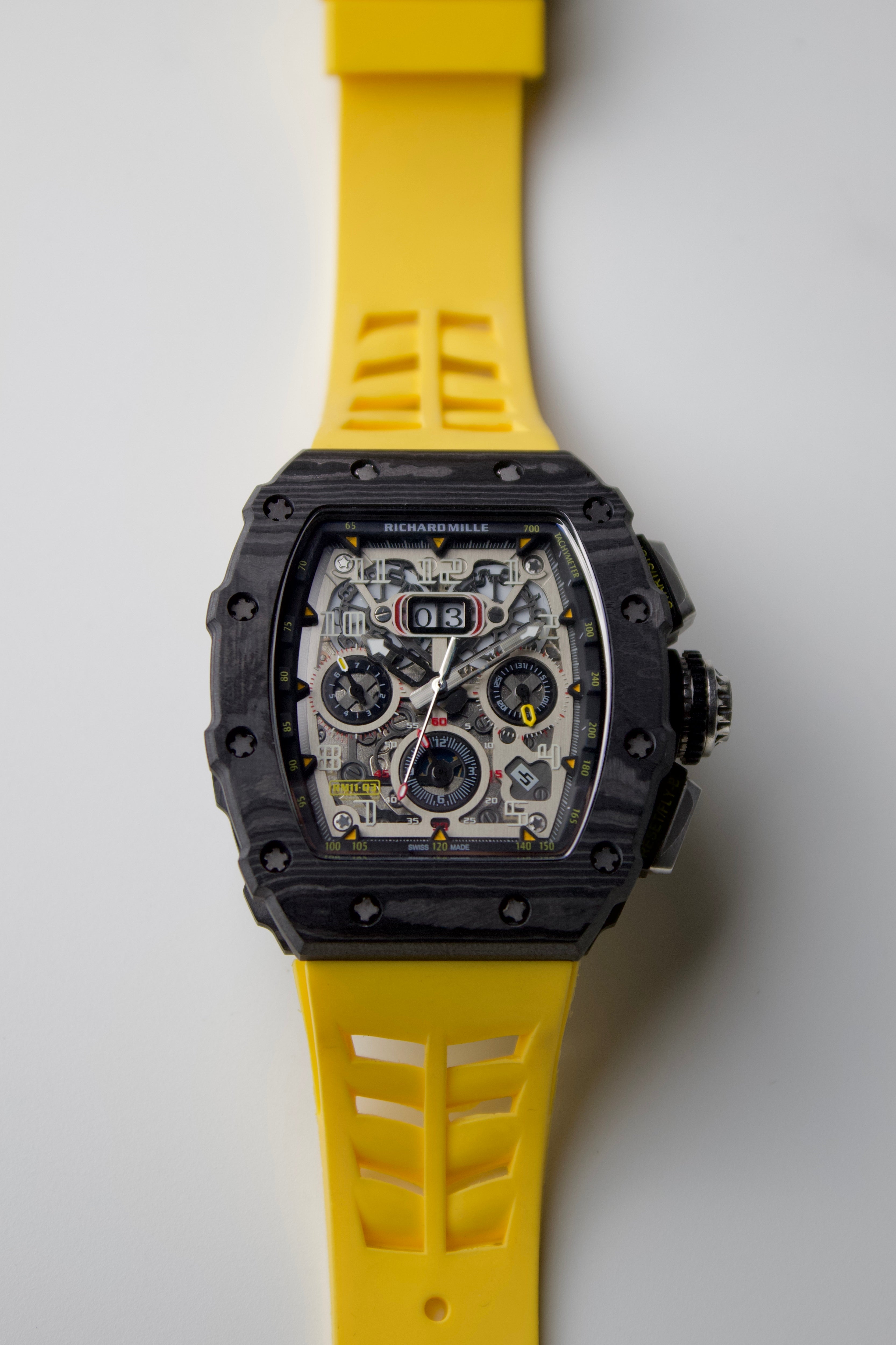 RICHARD MILLE RM 11-03 MCLAREN AUTOMATIC FLYBACK CHRONOGRAPH BLACK AND YELLOW