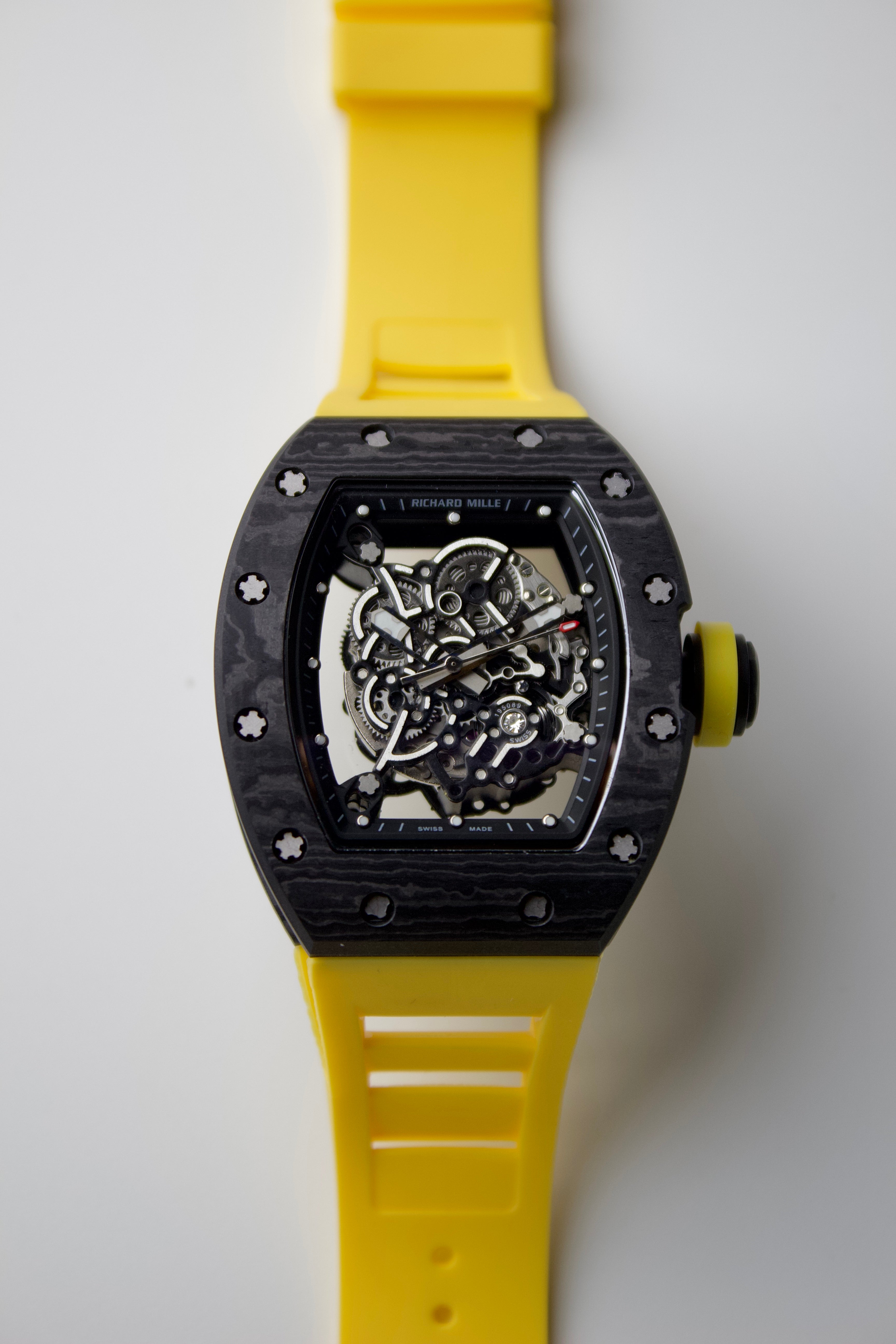 RICHARD MILLE RM 35-01 RAFAEL NADAL BLACK SKELETON WITH YELLOW STRAP