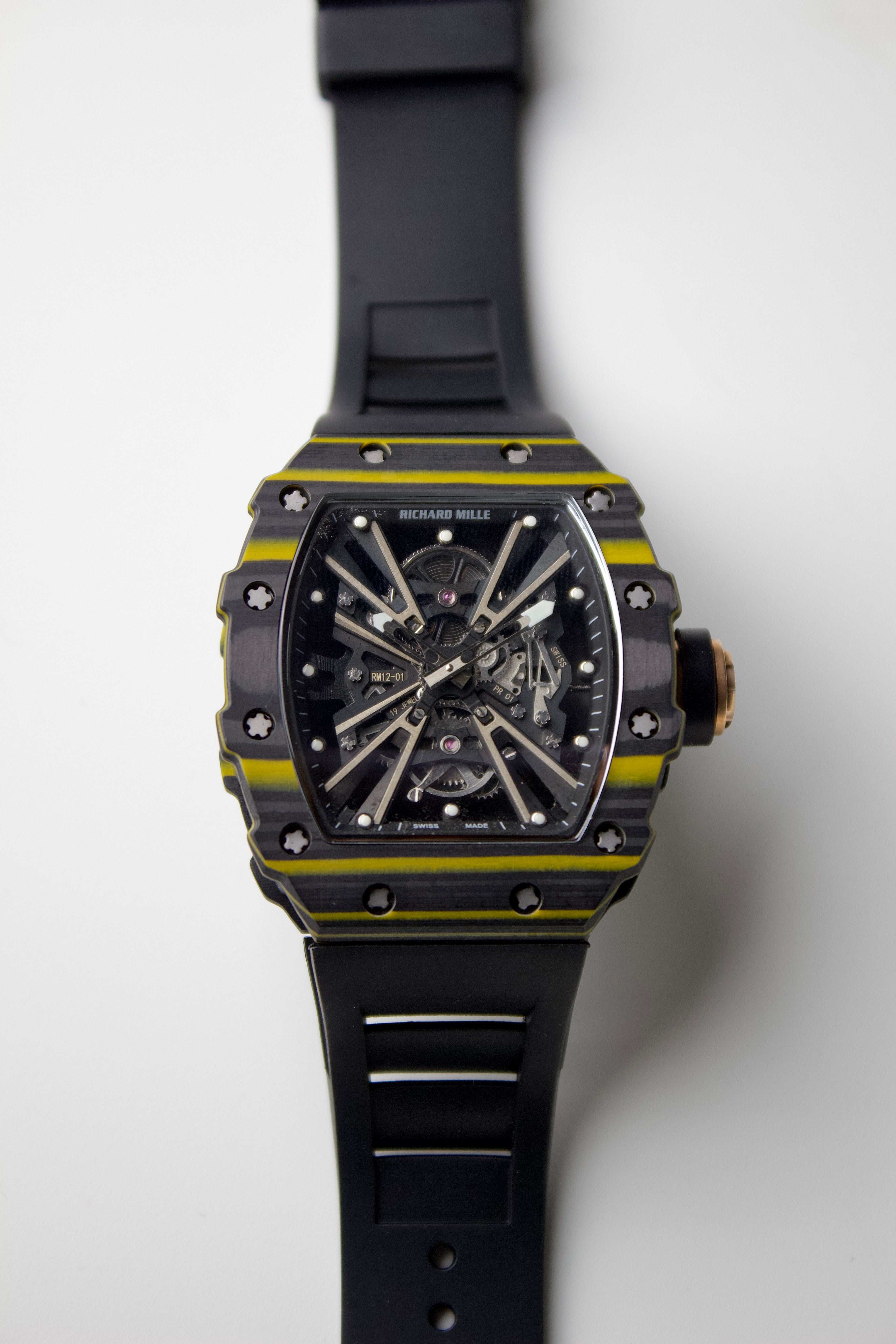 RICHARD MILLE RM 12-01 TOURBILLON YELLOW CARBON DIAL