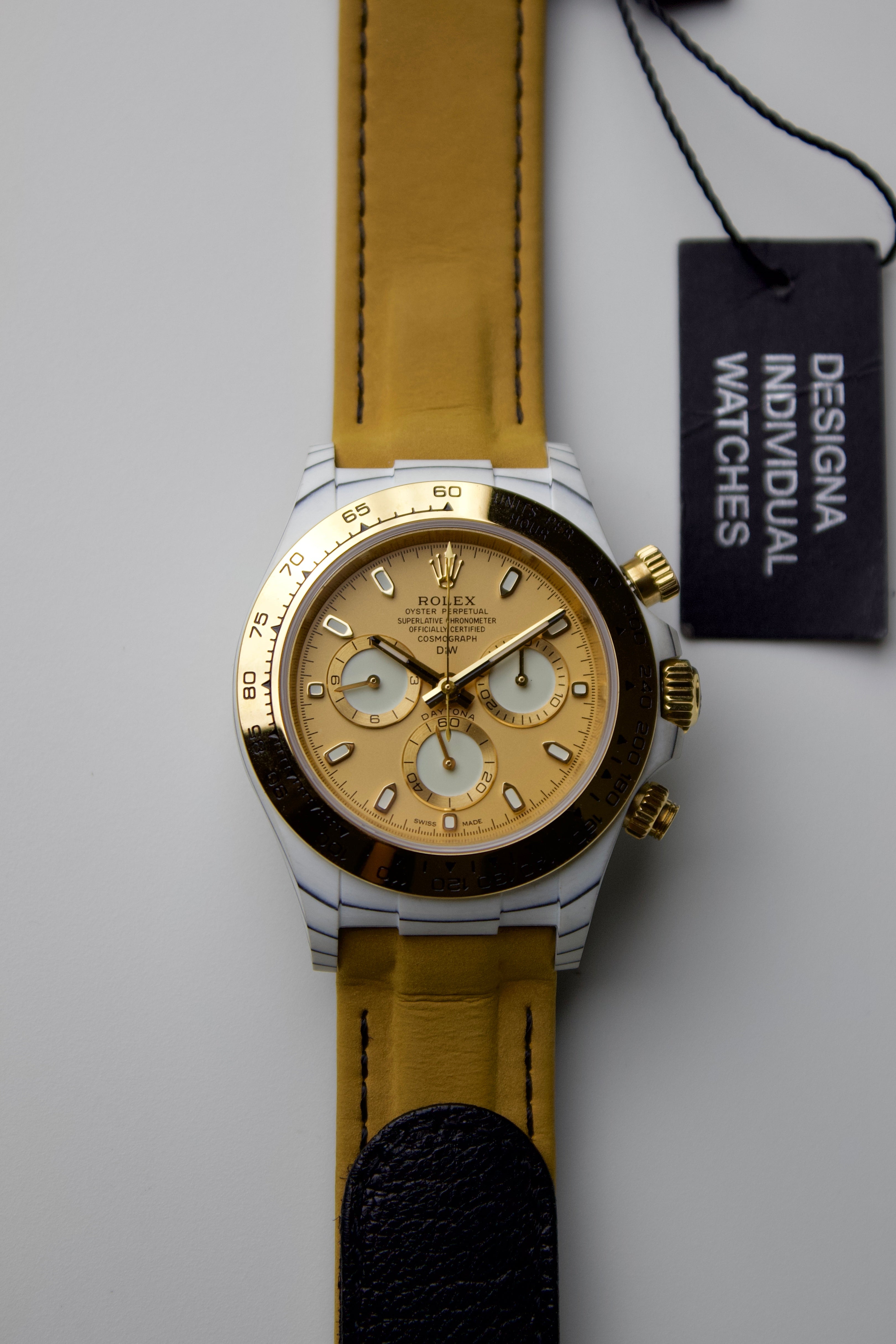 ROLEX DAYTONA GOLD DIAL WHITE CASE