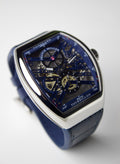 FRANCK MULLER VANGUARD TOURBILLON SKELETON BLUE DIAL