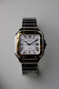 CARTIER SANTOS DE CARTIER TWO-TONE WITH WHITE DIAL
