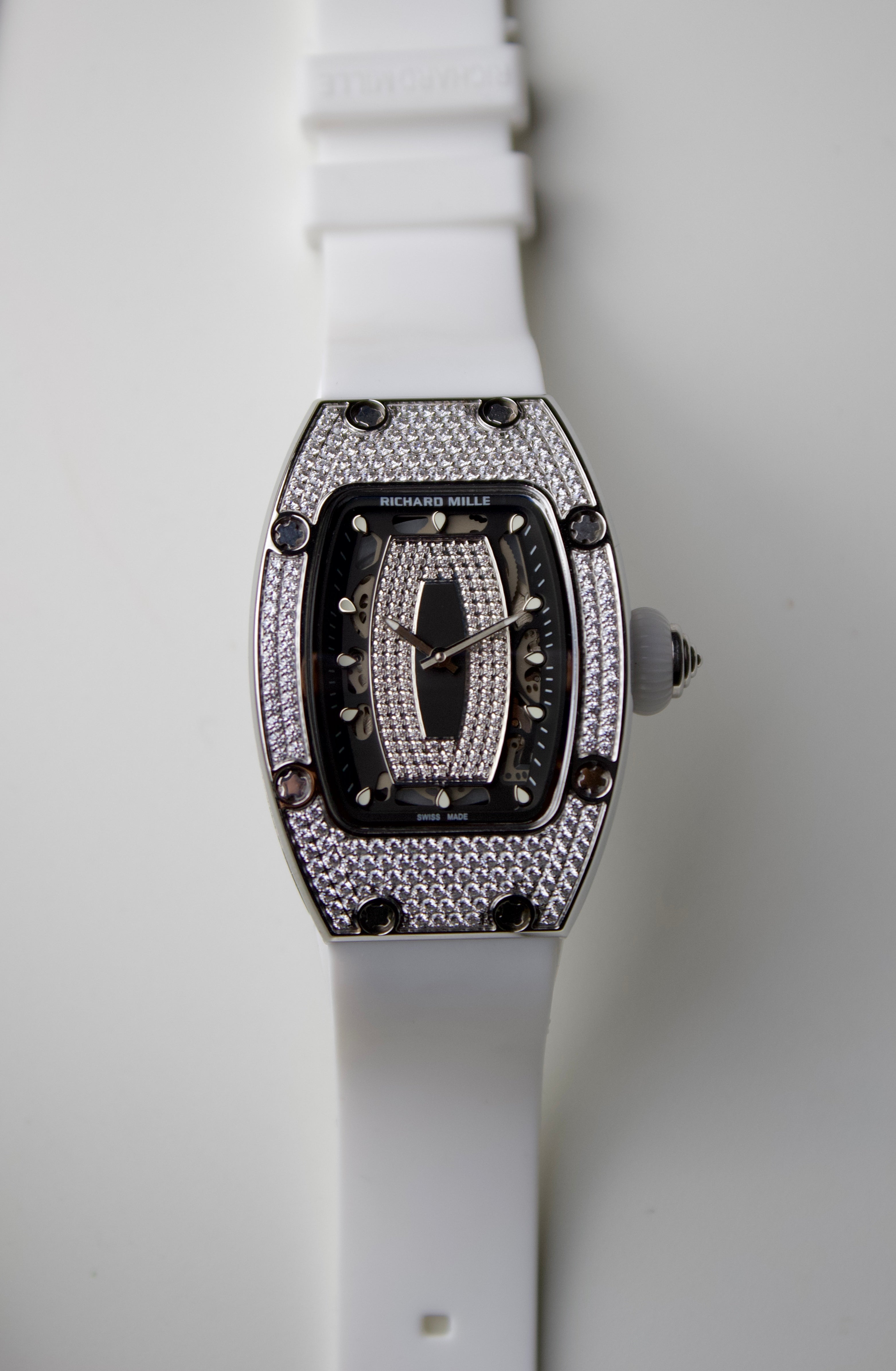 RICHARD MILLE RM 07-01 LADIES  BLACK AND DIAMOND PAVE