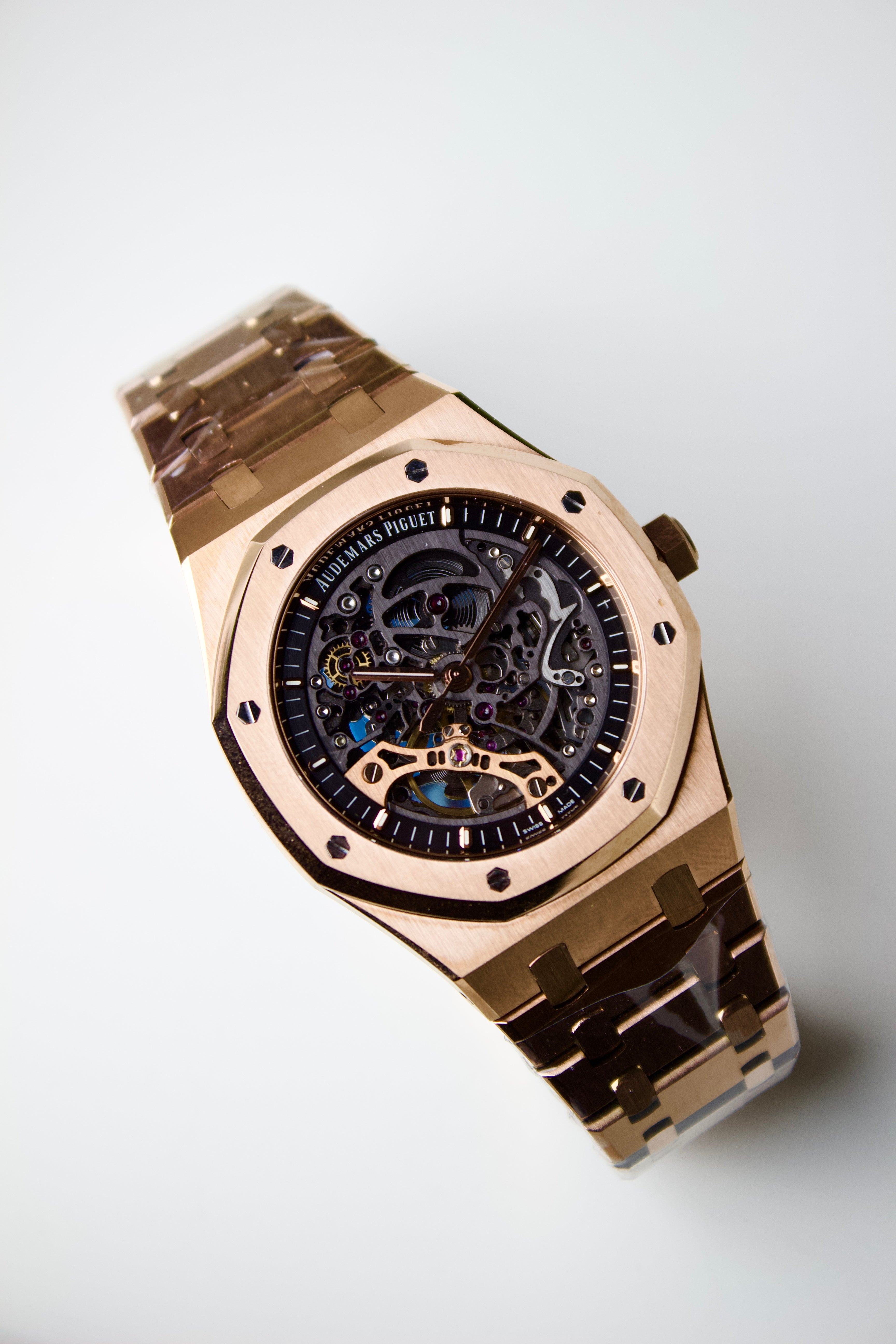 AUDEMARS PIGUET ROYAL OAK  SLATE GREY SKELETON ROSE GOLD