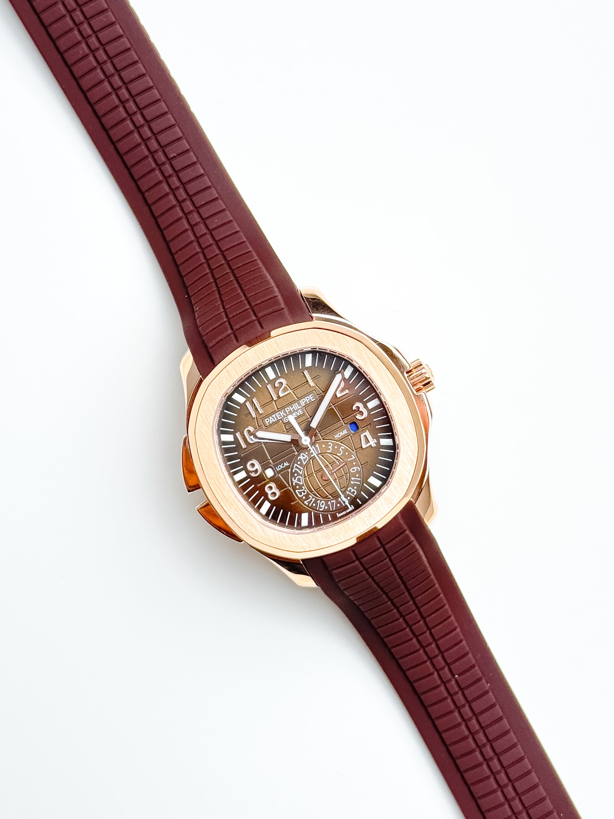 PATEK PHILIPPE AQUANAUT TRAVEL TIME 5164R BROWN DIAL